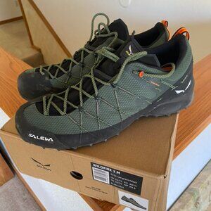 Salewa Wildfire 2 Hiking Shoes Green Black Approach Shoes Mens Size 12.5